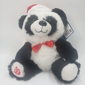 Build A- Bear Christmas North Pole Panda Bear 8" Plush Wearing Hat BAB Store Tag